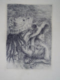 Antique Plate Signed Renoir Etching Le Chapeau Epinglé (The Hat Secured with a Pin), c. 1894