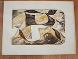 Vintage Mid Century Signed Abstract Religious David Rose Print Ltd Ed 16/50