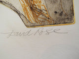 Vintage Mid Century Signed Abstract Religious David Rose Print Ltd Ed 16/50