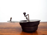 Antique Coffee Bean Roaster Primitive Cast Iron Kitchen Roasting Pan