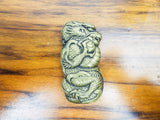 Antique Brass Japanese Vesta Case Meji Dragon Match Holder Case Safe