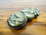 Antique Brass Japanese Vesta Case Meji Dragon Match Holder Case Safe