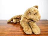 Rare Vintage Plush Toy Lion, Antique Stuffed Wild Animal Cat British 1920s '30s