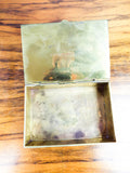 Antique 1910s Heavy Brass Embossed British Arts & Crafts Style Box
