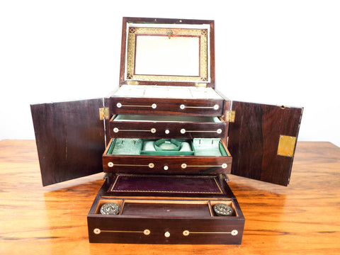 Antique William IV Rosewood & MOP Table Cabinet